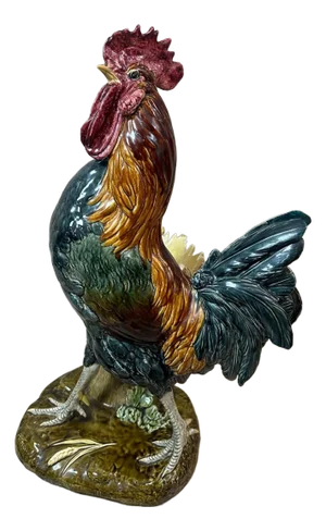 Earthenware Rooster by P. Comoléra, 1888