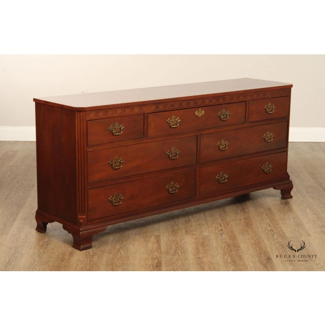 Late 20th Century Baker Furniture Chippendale Style Mahogany Dresser For Sale - Image 5 of 12