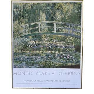 1978 Metropolitan Museum of Art Claude Monet Exhibition Poster, Framed For Sale