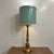 Vintage Italian style Carved Giltwood table lamp. This lamp features giltwood style turned base with painted blue details....