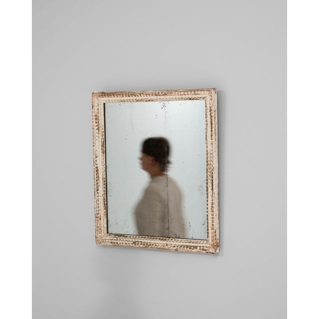 Wood 19th Century France Cream Wood Mirror For Sale - Image 7 of 10