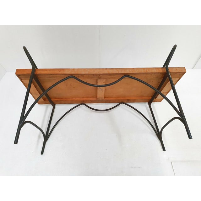 Black Rectangular Coffee Table in Steel and Oak, 1950s For Sale - Image 8 of 9
