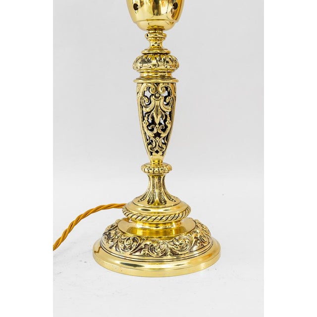 Late 19th Century Historistic Table Lamp with Original Cut Glass Shade, Vienna, 1890s For Sale - Image 5 of 17