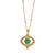 Turquoise Turquoise Evil Eye Pendant Stylish Gold Chain Necklace For Sale - Image 8 of 8