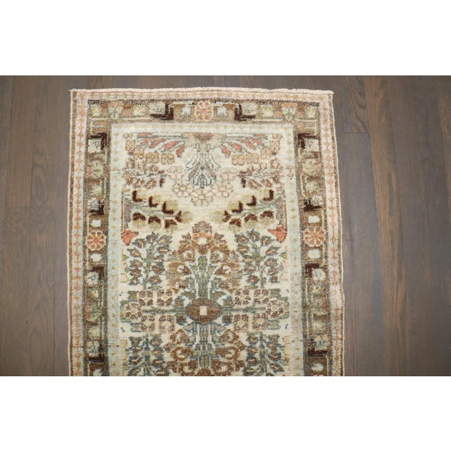 Antique Persian Hamedan Small Powder Room Rug - 1'11" x 3'2" For Sale - Image 4 of 5