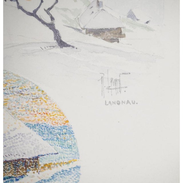René Leverd, Switzerland, Chalet in Langnau, Watercolor For Sale - Image 4 of 11