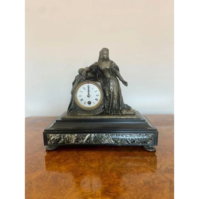 Victorian Marble Mantle Clock, 1860s For Sale - Image 6 of 6