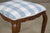 Wood 19th Century French Louis XV Style Walnut Dining Chairs in Light Blue Plaid - Set of 8 For Sale - Image 7 of 12