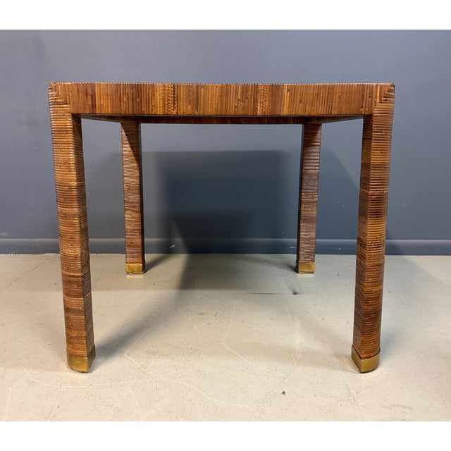 Attributed to Billy Baldwin for Bielecky Brothers Rattan Game Table and Chairs, Set of 3 1970s For Sale - Image 12 of 18