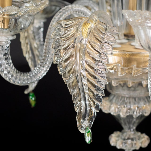 Vintage Ca’ Rezzonico Style Gold‑Infused Murano Chandelier, in the Manner of Giuseppe Briati For Sale - Image 10 of 18