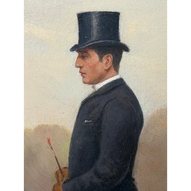 Late 19th Century 1887 Victorian Equestrian Portrait of a Gentleman & Bay Horse in Hyde Park For Sale - Image 5 of 18