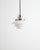 A rare and early finnish mid century ceiling pendant lamp model "1612" in patinated chrome with a white original opaline...