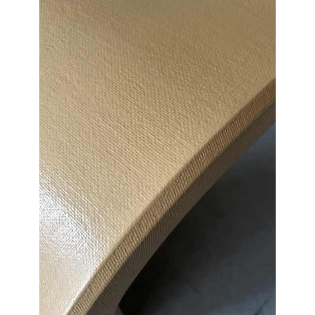 Custom Made Waterfall Console/Sofa Table With Brass Base C1980s For Sale In Chicago - Image 6 of 11