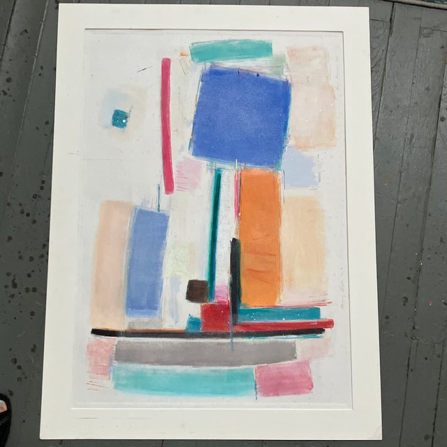 1980s 1980’s Original Large Abstract Pastel Drawing “Harmony Lights No 6” Signed For Sale - Image 5 of 12