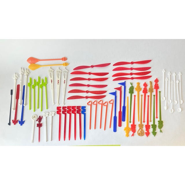 1960s Vintage Collection of 61 Airline Swizzle Sticks For Sale - Image 5 of 12