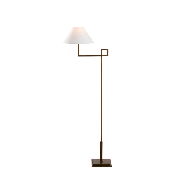 Contemporary St. Dunstan Floor Lamp - Aged Brass For Sale - Image 3 of 5
