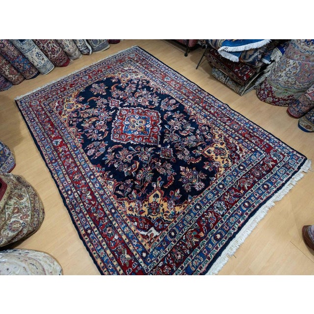 Middle Eastern Hand-Knotted Hamedan Rug For Sale - Image 3 of 14