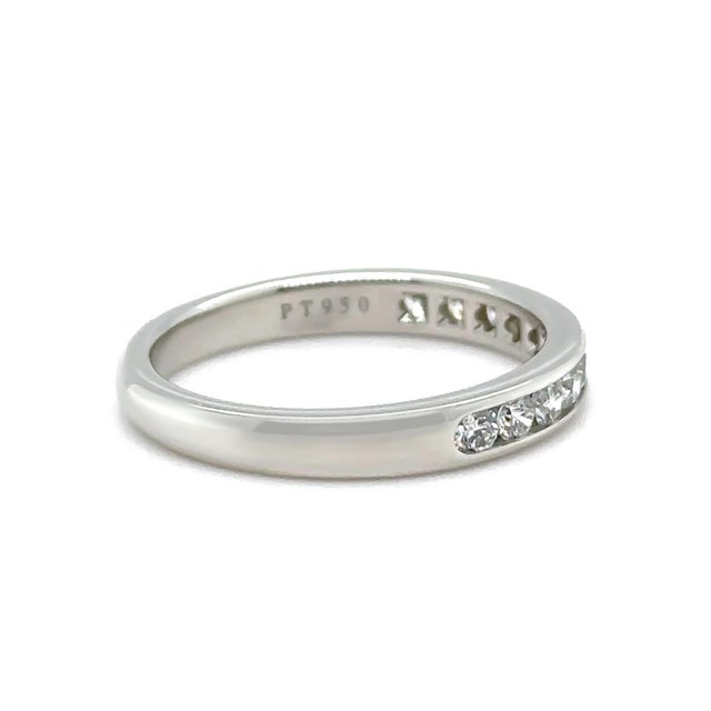 2020s Tiffany & Co. Platinum Diamond Wedding Band 0.33ct 5.1g, Size 6.25 For Sale - Image 5 of 11