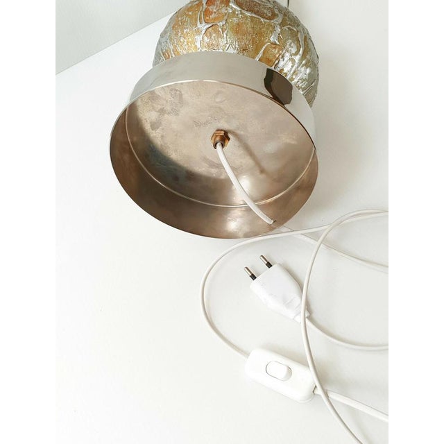 Space Age Table Lamp in Steel with Relief and Moire Reflections, 1970s For Sale - Image 11 of 12