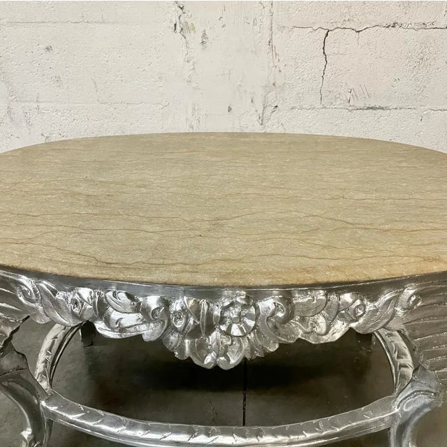 2020s Baroque/Rococo Style French Marble Coffee Table For Sale - Image 5 of 11