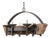 Mid 20th Century French Wood Beam & Iron Chandelier For Sale