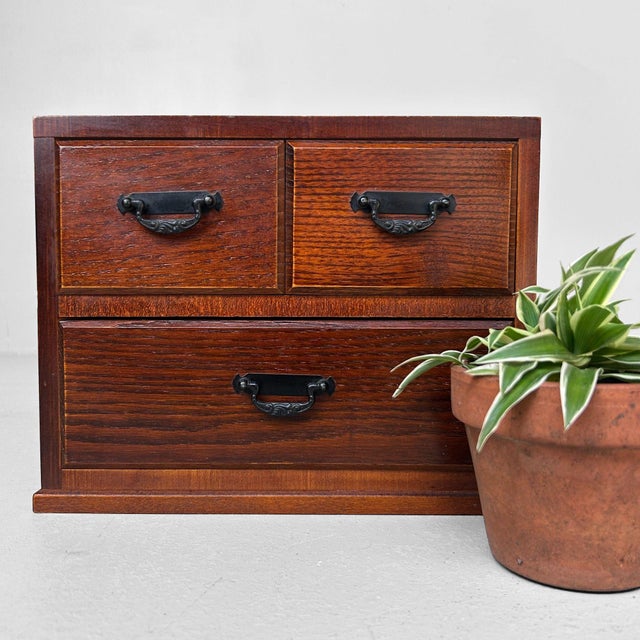 1970s Small Wooden Drawer Cabinet, Japan, 1970s For Sale - Image 5 of 13