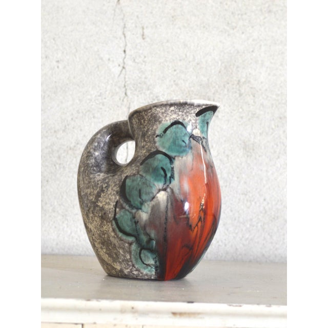 Vintage French Handcrafted Ceramic Pitcher, 1950s For Sale - Image 9 of 9