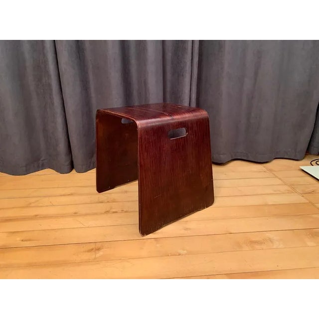 Brown Scandinavian Wooden Stool, 1970s For Sale - Image 8 of 8