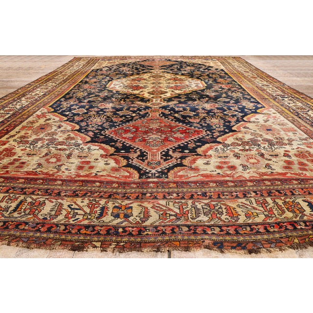 Late 19th Century Persian Shiraz Rug, 11'05 X 19'04 For Sale - Image 9 of 10