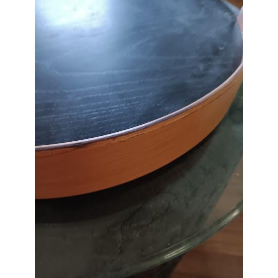 oval ebony tray, designed and manufactured in italy . imported by San Jacinto House, Houston in 1980's