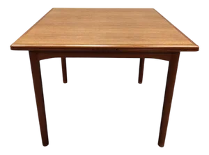Danish Teak Square Extendable Dining Table, 1970s