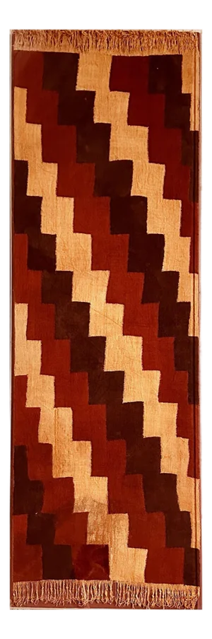 Published Large Nazca Wari Textile Panel with Geometrical Design Framed