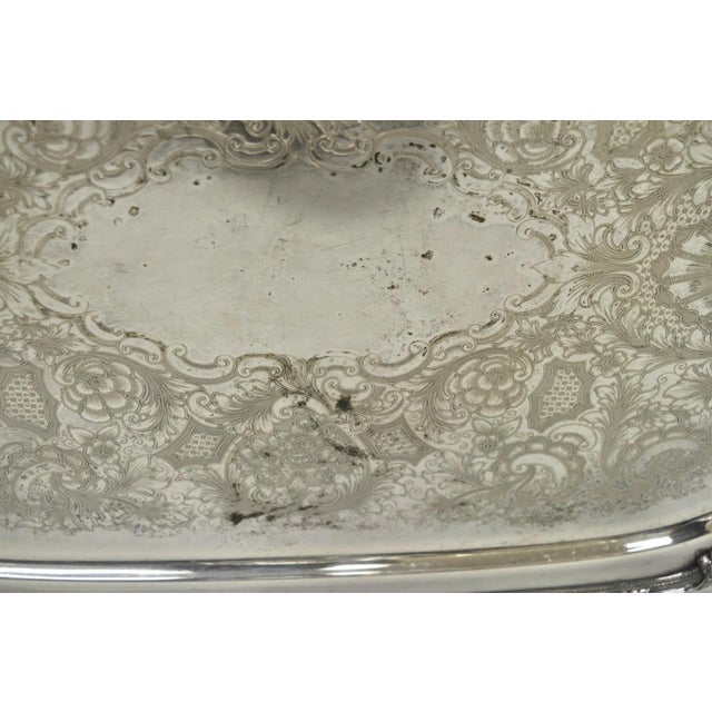 Vintage 1847 Rogers Bros "Remembrance" 9898 Silver Plated Serving Platter Tray For Sale - Image 12 of 16
