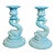 Turquoise Blue Candle Stick Holders (Set of 2) For Sale