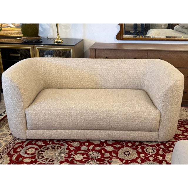 Crate & Barrel Contour Collection Apartment Sofa, Oat For Sale - Image 10 of 12