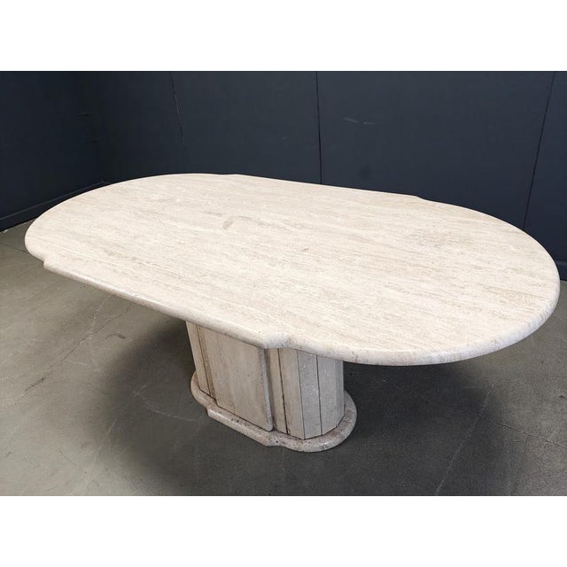 Vintage Travertine Oval Dining Table, 1970s For Sale - Image 9 of 15