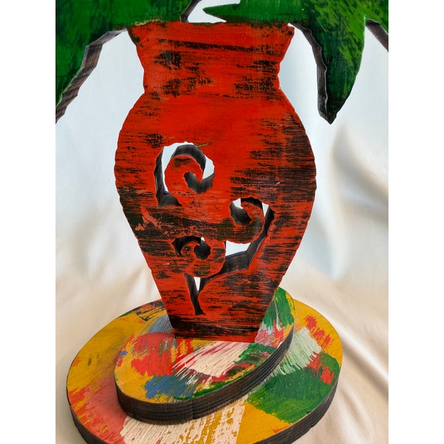 1990s David Gerstein Limited Edition Double-Sided Painted Wood Flower Sculpture, Signed & Numbered (40/295) For Sale - Image 4 of 12
