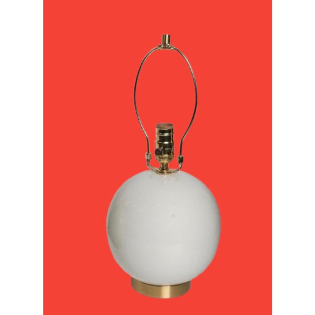 White Ralph Lauren White Ceramic & Brass Signed Vintage Lamps - A Pair For Sale - Image 8 of 9