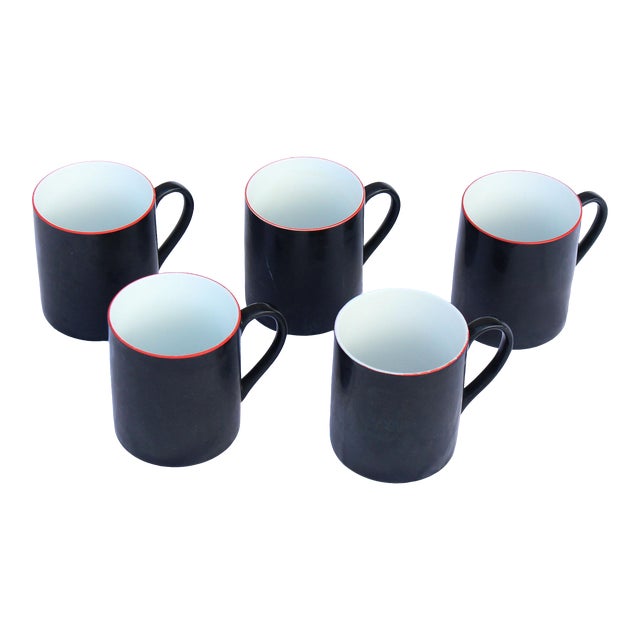 1980's Postmodern Italian Taitu 'Due' by Emilio Bergamin Cups - Set of 5 For Sale