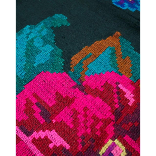 Vintage Romanian Floral Wool Flatweave Scoarță Rug with Rose Bouquet Pattern, 1960s For Sale - Image 6 of 14