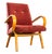 Lounge Chair in Tufted Orange Jacquard Standard Seat by Jaroslav Šmídek, 1950s For Sale