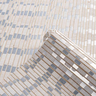 SAMPLE - Schumacher Etti Waterlily Wallpaper In Silver For Sale