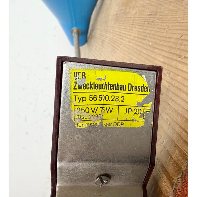 Industrial German Blue Workshop Table Lamp from Reif Dresden, 1960s For Sale - Image 15 of 18