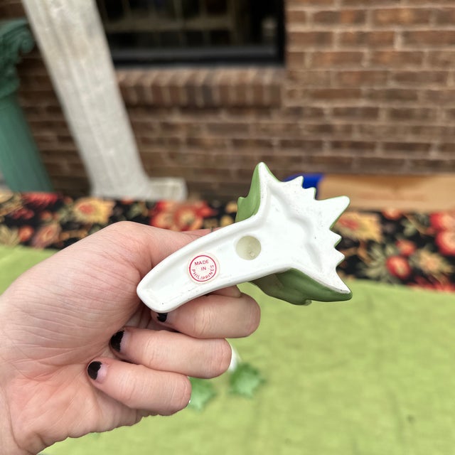 Green 1970s Ceramic Leaf Napkin Rings- Set of 8 For Sale - Image 8 of 8