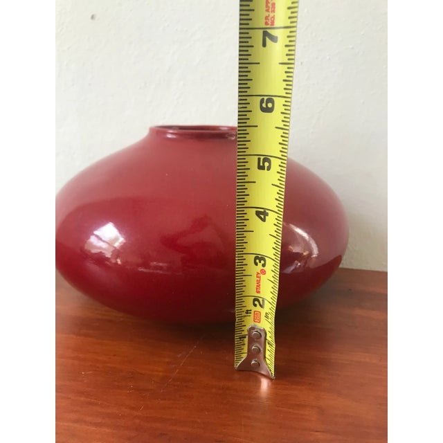 Late 20th Century Vintage Amano German Red Ceramic Vase For Sale - Image 5 of 5
