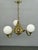 1930s Czech Neo-Baroque Brass Chandelier with Opaline Glass Globes, 1930s For Sale - Image 5 of 13