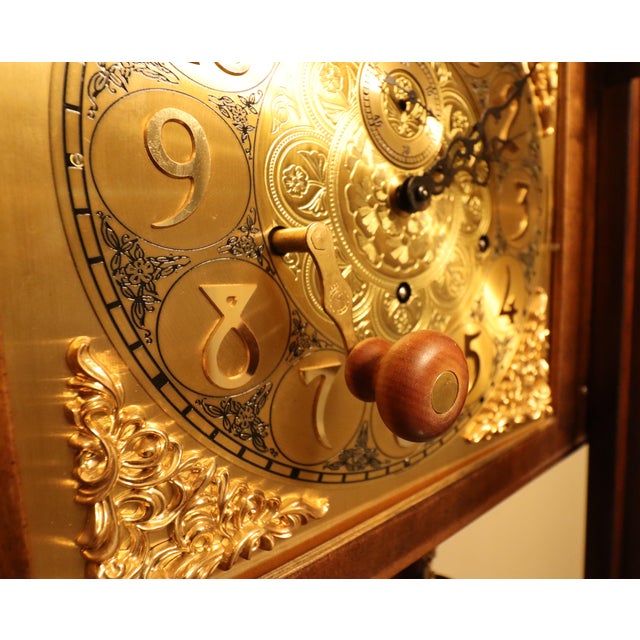 Howard MillerTriple-Chime Grandfather Clock — Burl Walnut Case For Sale - Image 16 of 16