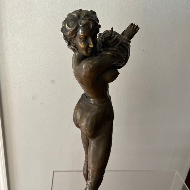 20th Century Bronze Figure of Lady by Italian Aldo Vitaleh For Sale - Image 10 of 11