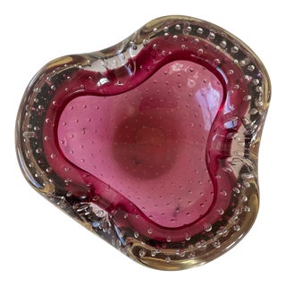 Fratelli Toso Bubble Murano Glass Bowl For Sale