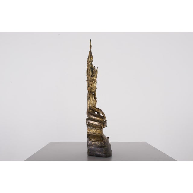Gilt Bronze Jambupati Buddha, Burma, 1700s For Sale - Image 4 of 8